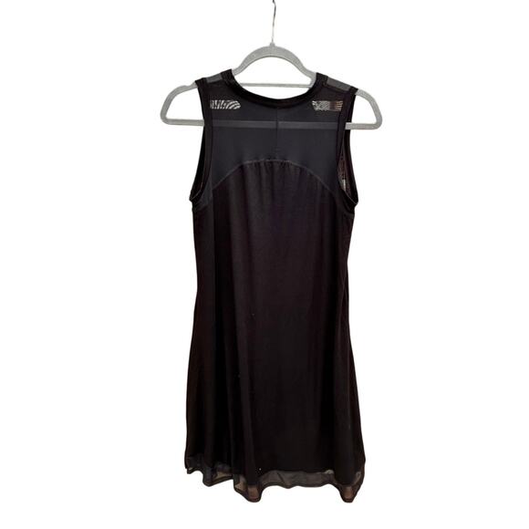 Neiman Marcus sleeveless black midi dress with sheer trim and back‎ -sz M - Picture 3 of 7